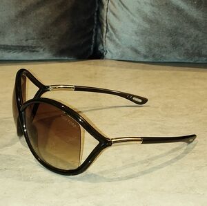 EUC TOM FORD "WHITNEY" TF9 769 BROWN UNISEX WRAP AROUND MIRRORED SUNGLASSES